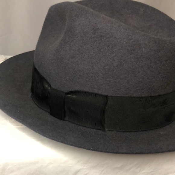 Authentic INDIANA JONES dark gray 100% wool/felt fedora hat. Size Large. - Picture 5 of 12